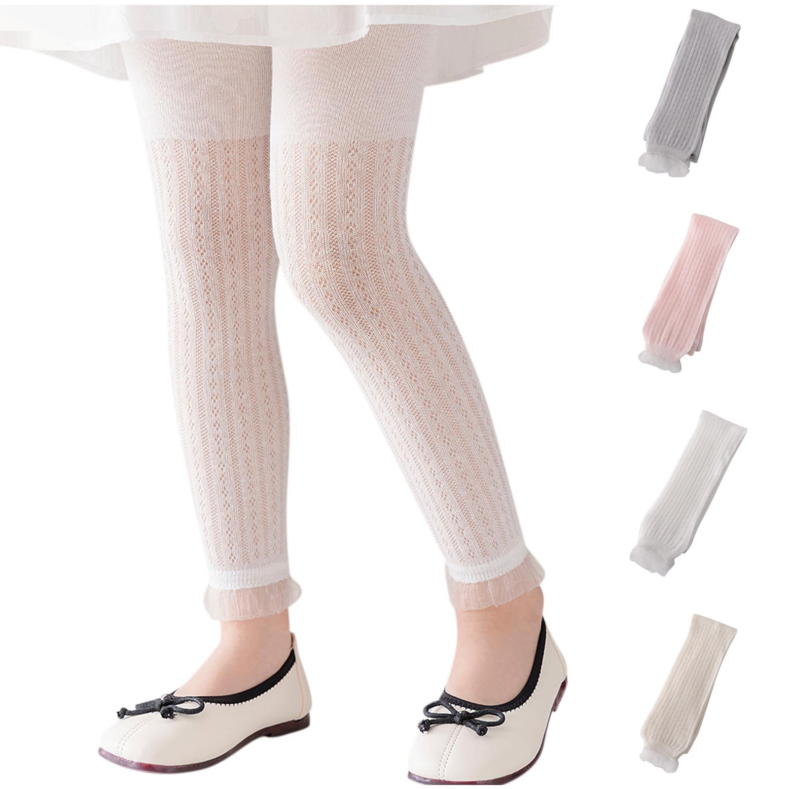 Kids 100% Cotton Airflow Mesh Pantyhose with Stretch Waistband – Soft Seamless Summer Tights for Comfort & Mobility, Ages 1–6 Years Pink Size 9-12M