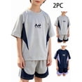 thumbnail image 1 of Zefriona Boys 2PC Mesh Sport Sets Size 0-12 Quick Dry Breathable Mesh T-Shirt Design Elastic Waist Shorts Sports Activities & Summer Play Size 7, 1 of 10