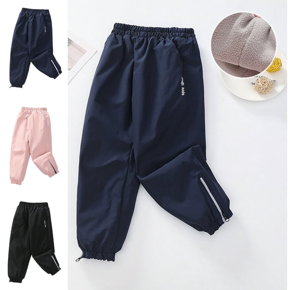 Zefriona Kids Snow Pants Waterproof Insulated Fleece Lined Fleece Lined Winter Trousers Navy 5T