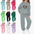 thumbnail image 1 of Zefriona Kids Sporty Fleece Hooded Sweater and Active Cuffed Sweatsuit Pants Set 2-13Y Pink Size 5, 1 of 6