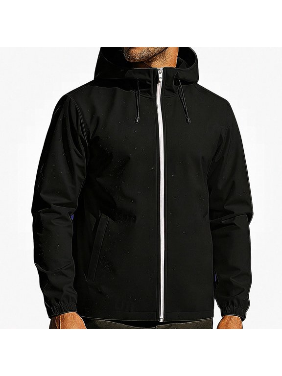 Men's Breathable Softshell Jacket Wind-Resistant for Urban Commuting Black M
