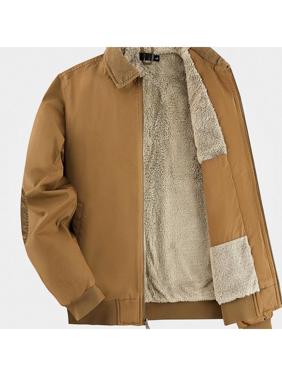 Men's Water-Resistant 100% Cotton Jacket Quilted Lining for Outdoor Wear Yellow S