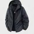 thumbnail image 1 of Zefriona Men's Water-Resistant Hooded Lightweight Softshell Jacket for Travel Gray L, 1 of 3