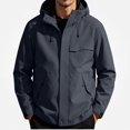 thumbnail image 1 of Zefriona Men's Water-Resistant Hooded Softshell Jacket with Zip Pockets for Hiking Dark Gray L, 1 of 8