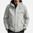thumbnail image 1 of Zefriona Men's Water-Resistant Hooded Softshell Jacket with Zip Pockets for Hiking Khaki M, 1 of 8