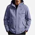 thumbnail image 1 of Zefriona Men's Water-Resistant Hooded Softshell Jacket with Zip Pockets for Hiking Purple 4XL, 1 of 8