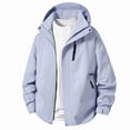 thumbnail image 1 of Zefriona Men's Water-Resistant Hooded Softshell Windbreaker Jacket for Hiking Light Blue XL, 1 of 9