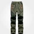 thumbnail image 1 of Zefriona Ski Pants Kids Softshell Reinforced Knees Waterproof Fleece Lined Winter Durable Trousers Army Green 10, 1 of 9