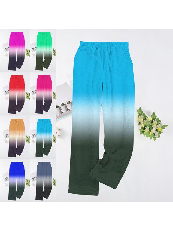 Womens Elastic Pajamas Pants for Women Plain Cotton Home Pant Red Size S