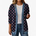 thumbnail image 1 of Zefriona Womens Printed Long Sleeve Jacket Casual Button Down Lightweight Layering Jean Coat Multicolor Size M, 1 of 4
