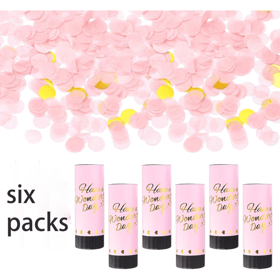 ZeginGazebo 6 Pack Confetti Poppers, Party Favor Supplies for Birthday Wedding Graduation Celebration, Easy Twist Popper for Events and Special Moments