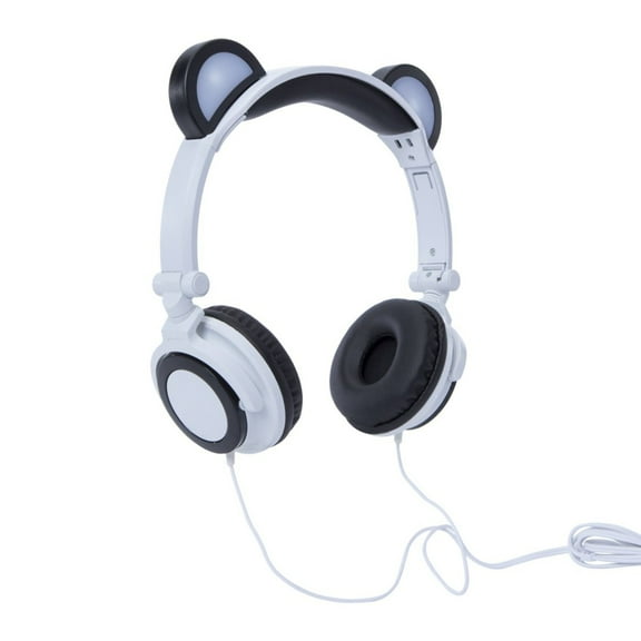 <new_title>Zegsy LED Light Up Animal Ears Panda Headphone, Black & White</new_title>