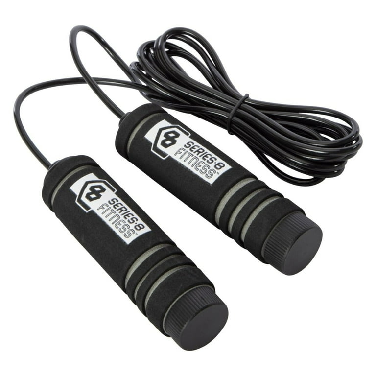 Zegsy Series-8 Fitness 9â€™ Weighted Jump Rope, Black, Heavy