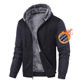 thumbnail image 1 of Zehisen Men's Fleece Winter Coat Warm Sweatshirts Zip Up Hoodie Heavyweight Sherpa Lined Fall Winter Jacket Black Gray L, 1 of 10