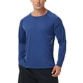 thumbnail image 1 of Zehisen Men's Long Sleeve Shirt Rash Guard Swim Shirt UPF 50+ UV Protection Quick Dry Lightweight Running Athletic Swim Navy L, 1 of 7