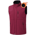 thumbnail image 1 of Zehisen Men's Lightweight Golf Vest Waterproof Softshell Outerwear Zip Up windproof vest Deep Red L, 1 of 9
