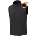 thumbnail image 1 of Zehisen Men's Lightweight Golf Vest Waterproof Softshell Outerwear Zip Up windproof vest Black Black L, 1 of 9