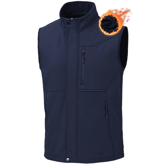 Zehisen Men's Lightweight Golf Vest Waterproof Softshell Outerwear Zip Up windproof vest Navy M