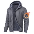 thumbnail image 1 of Zehisen Men's Fleece Winter Coat Warm Sweatshirts Zip Up Hoodie Heavyweight Sherpa Lined Fall Winter Jacket Dark Gray M, 1 of 9