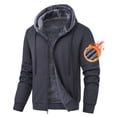 thumbnail image 1 of Zehisen Men's Fleece Winter Coat Warm Sweatshirts Zip Up Hoodie Heavyweight Sherpa Lined Fall Winter Jacket Deep Gray S, 1 of 9