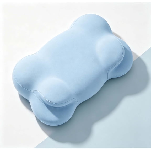 Zehiseta Contoured Cervical Pillow, Cloud Dual Height Memory Foam Pillow for Neck Comfort Sleep