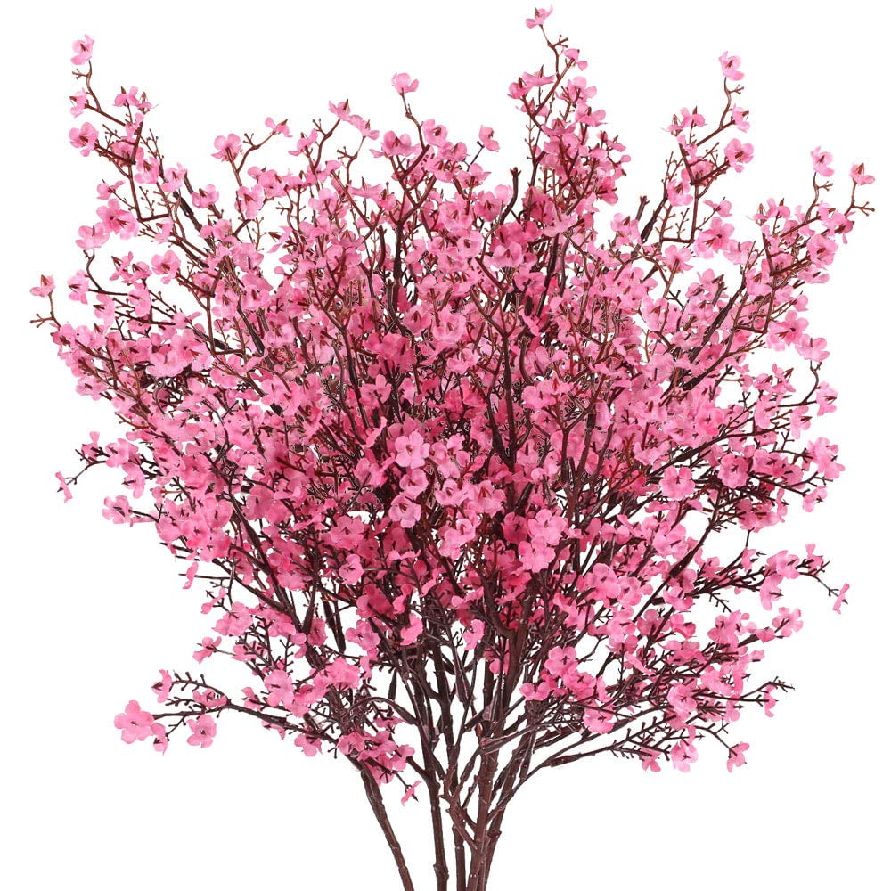 Pink Silk Baby's Breath Artificial Flower Arrangement for Table Centerpiece