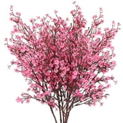 Zehjuhan 6PCS Baby Breath Artificial Flowers Real Touch Silk Flowers Bouquet Faux Gypsophila Baby Breath for Home Kitchen Wedding Table Centerpiece Vase Fillers (Pink)