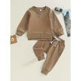 thumbnail image 1 of Zehjuhan Infant Baby Boy Solid Color Sweatshirt Top+Casual Pants Set 2PCS Fall Winter Outfits, 1 of 5