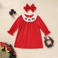 thumbnail image 1 of Zehjuhan Newborn Baby Girl Sweet Long Sleeve Cartoon Xmas Wreath Embroidered Party Dress for Holiday Red，3-6M, 1 of 11