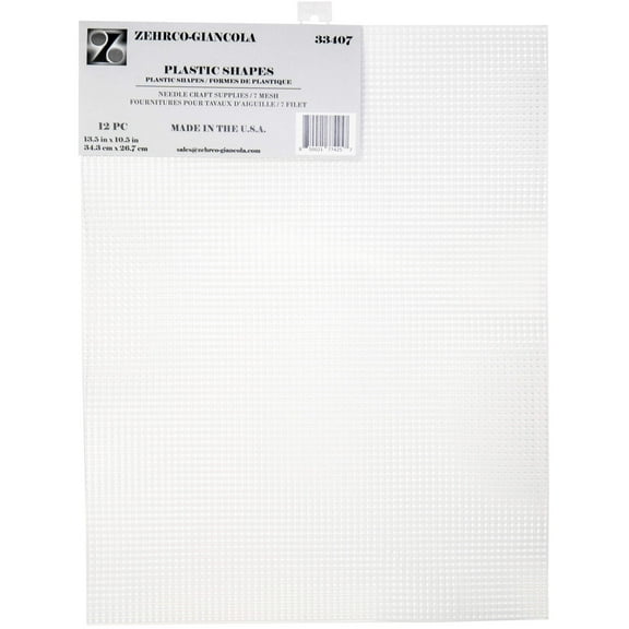Zehrco-Giancola Plastic Canvas 7 Count 10.5"X13.5" 12/Pkg-Clear