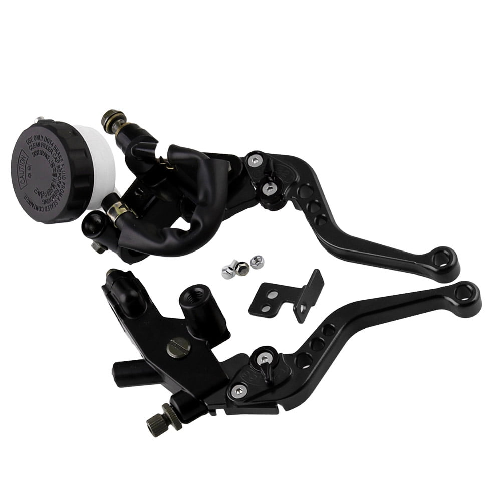 Zehuanyu 1 Pair 7/8 Inch 22mm Front Brake Clutch Master Cylinder Lever for Bike Scooter ATV Aluminum Alloy Motorcycle Parts (Black)