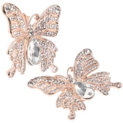 YOSADIER Golden Rhinestone Butterfly Shoe Clips for Decoration - Removable Metal Shoe Charms