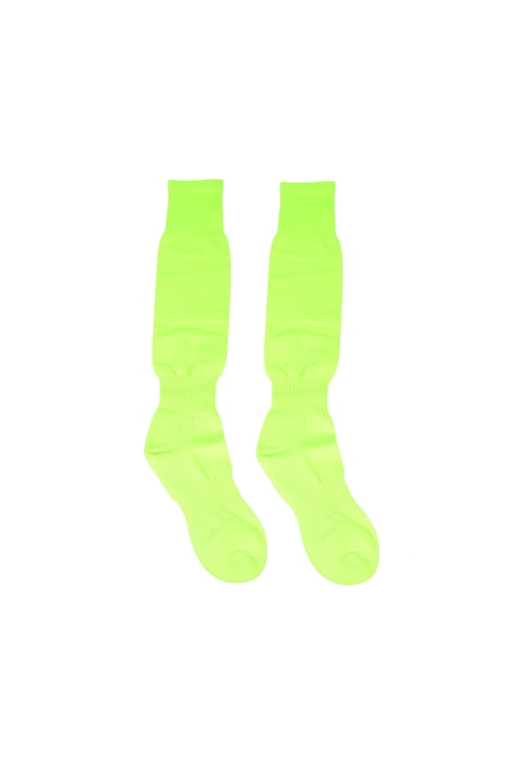 Zehuanyu 1 Pair of Solid Color Sports Stockings Football Socks Knee High Socks Sports Tube Socks Fluorescent Green (Free Size)