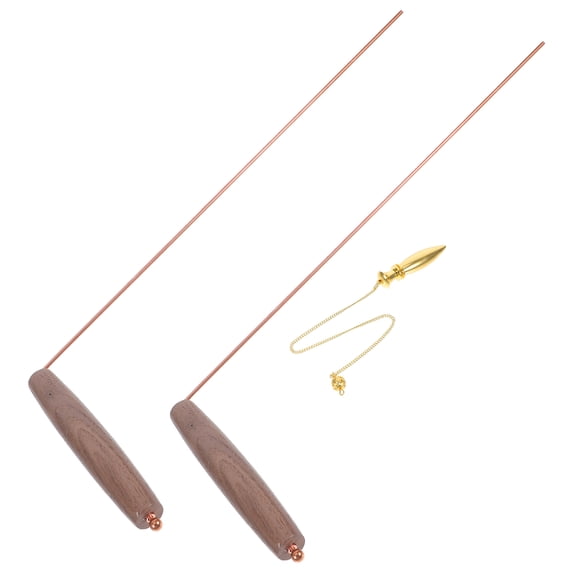 Water Search Rods Zehuanyu 1 Set Copper Dowsing Rods Wooden Handles Handheld Divining ...