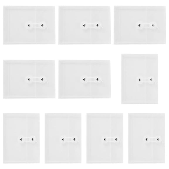 Zehuanyu 10 Pcs Document Folders with Rope Closure Holders Filing Envelopes Bag Office Transparent