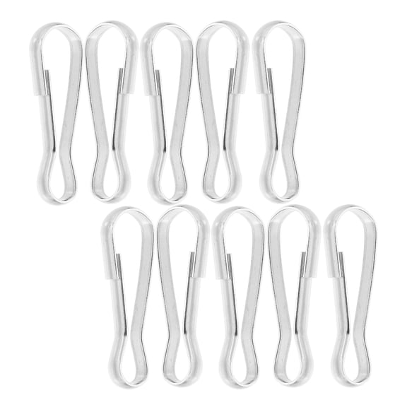 Zehuanyu  10 Pcs Flagpole Clips Steel Hook Lanyard Curtain Buckle Silver