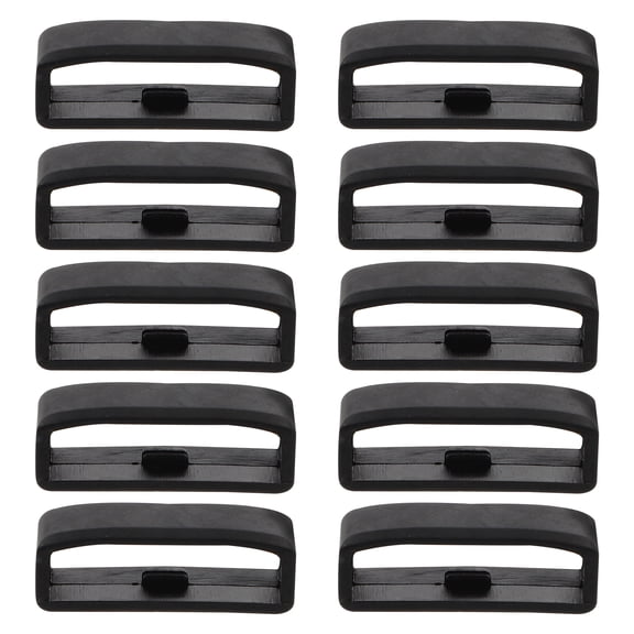 Zehuanyu 10 Pcs Keychains Strap Anti-Lost Ring Watch Band Fastener 2.5X0.7CM Black