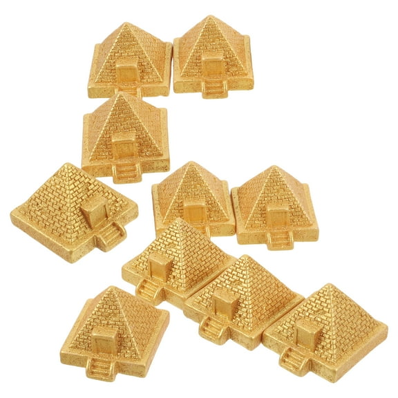 Zehuanyu  10 Pcs Micro Landscape Pyramid Ancient Egyptian Statues Sculpture Golden
