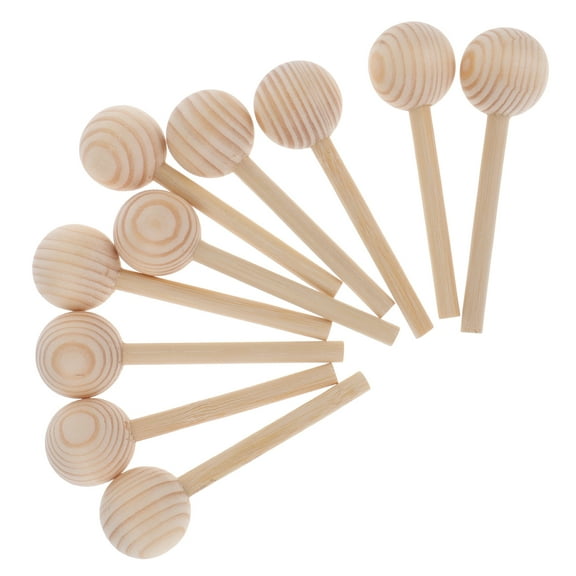RENACLIPY Unfinished Wooden Bead Sticks for Home and Craft Decoration 10Pcs