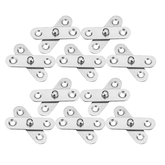 Zehuanyu 10 Pcs Stainless Steel Hinge Hooks for Hanging Track Ice Cabinet Door Hinges Clothes Retro Silver