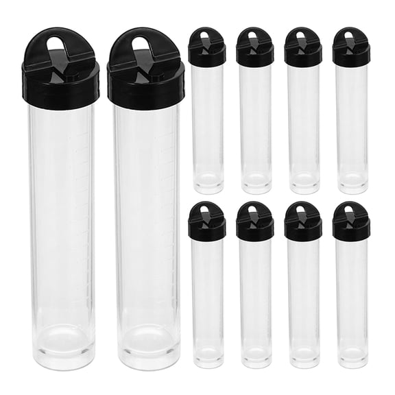 Zehuanyu 10 Pcs Water Sampling Vials Plastic Graduated Bottle Transparent