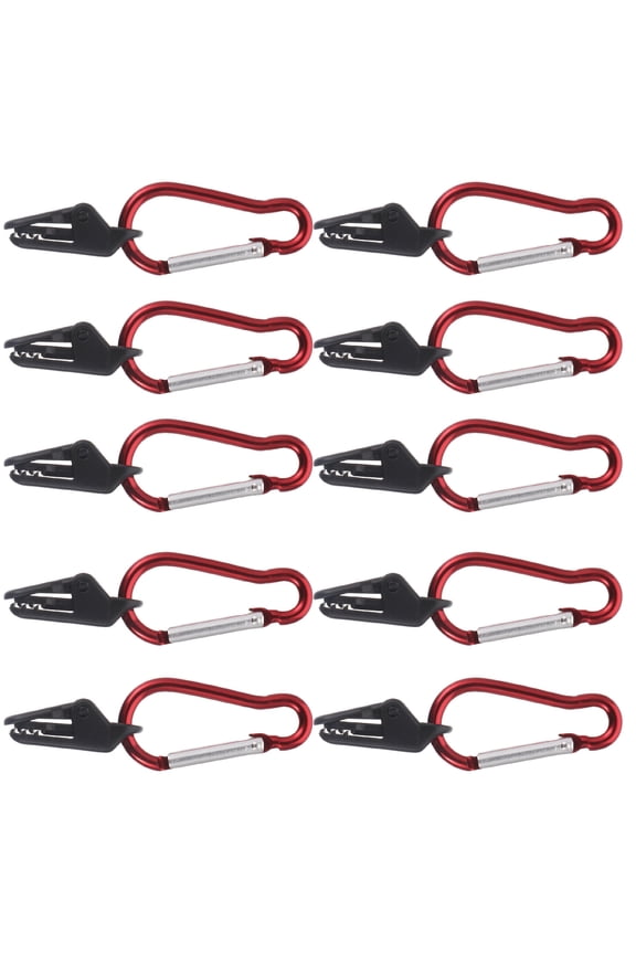 10 Sets Mini Bungee Cords with Hooks Securing Clip Tent Tarpaulin Clamp