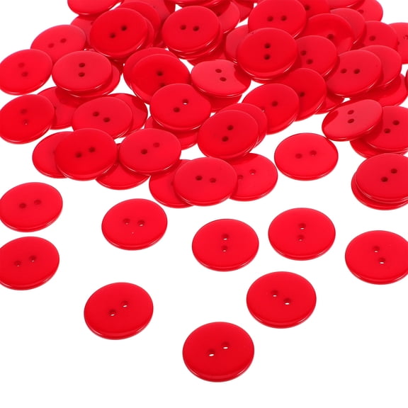 Red Resin Buttons for DIY Crafts 100pcs 2 Hole Round Button for Sewing Projects 0.63 inches