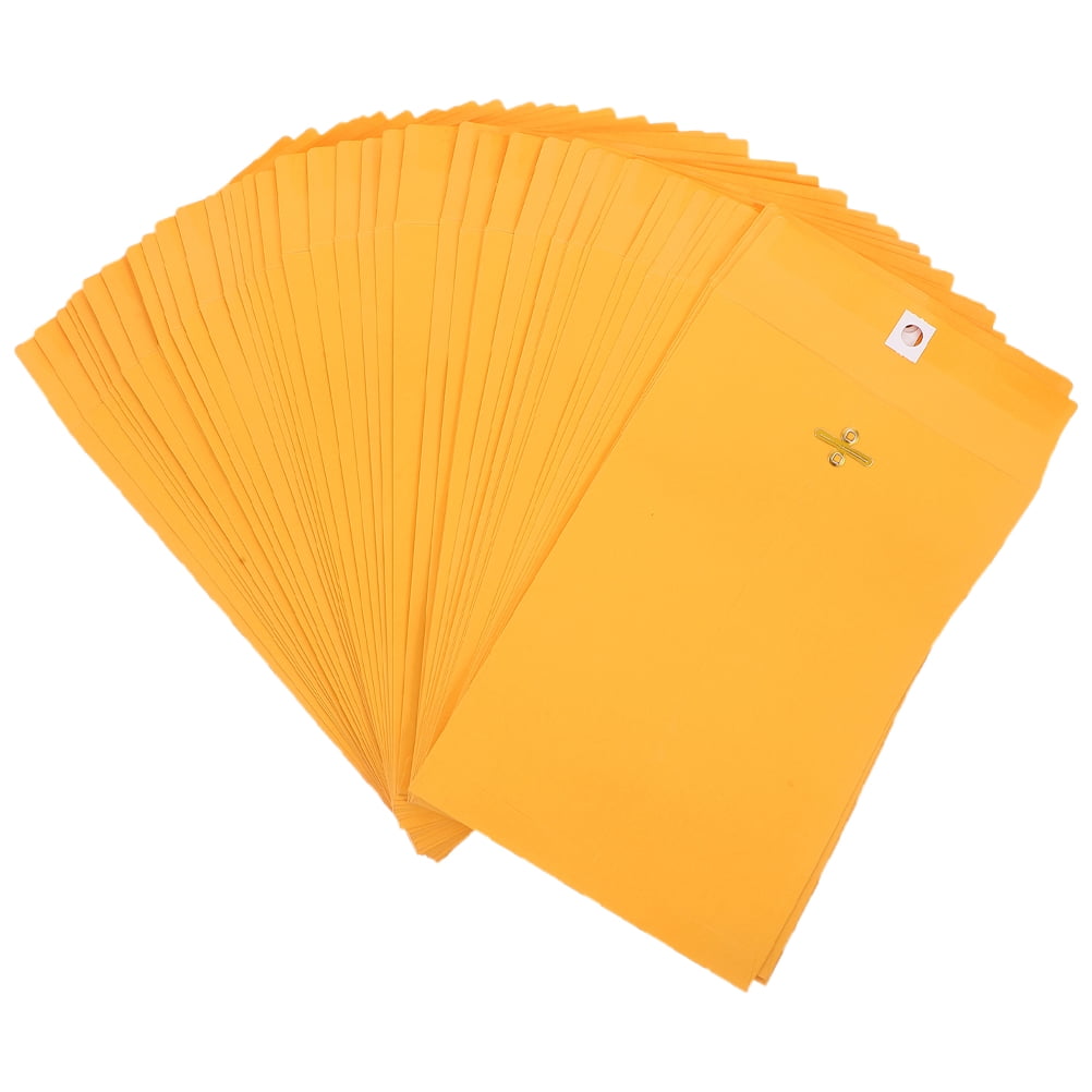 Zehuanyu  100 Pcs Document Envelope Letter Paper Pin Frames Bag Office Yellow