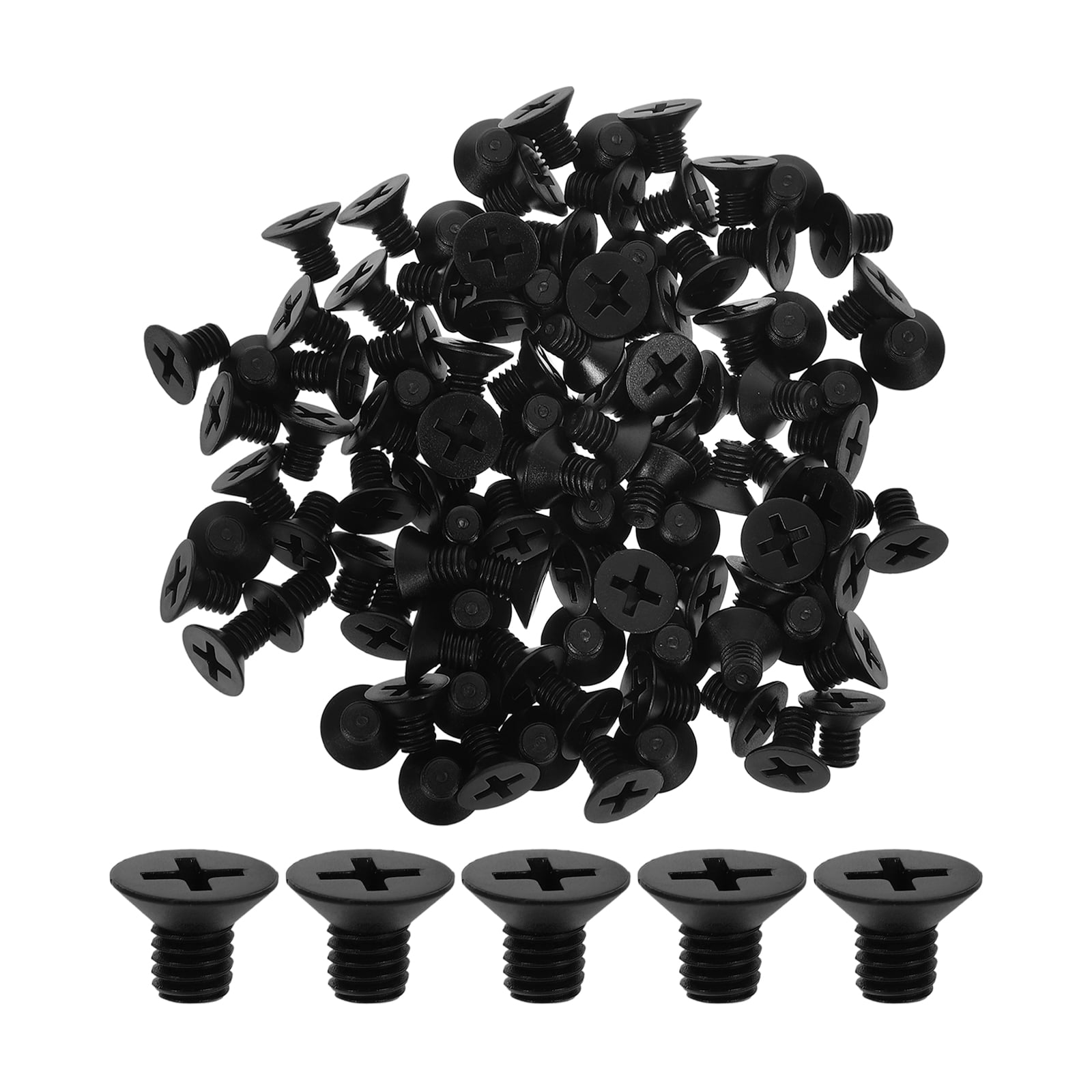 Phenofice Black Nylon Screws Flat Cross Recessed License Plate Screws ...