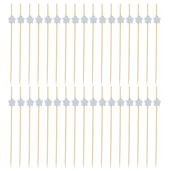 Zehuanyu 100pcs Star Decor Cocktail Sticks Fruit Stick Bamboo Appetizer Toothpicks for Drink Desserts