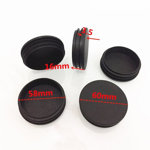 COOPHYA 10Pcs Round Plug Plastic Tube Block Furniture Inner Plug Noise Reduction Black