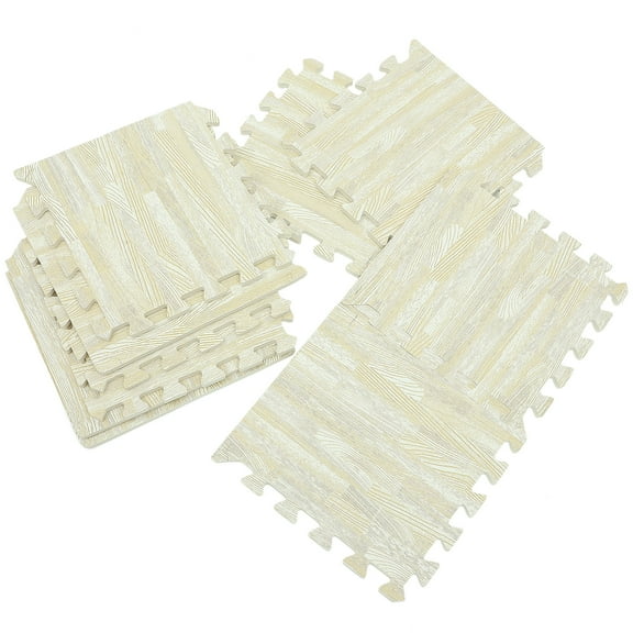 Zehuanyu 10pcs Indoor Foams Floor Mat Wood Grain Baby Playing Floor Pad Interlocking Foams Mat