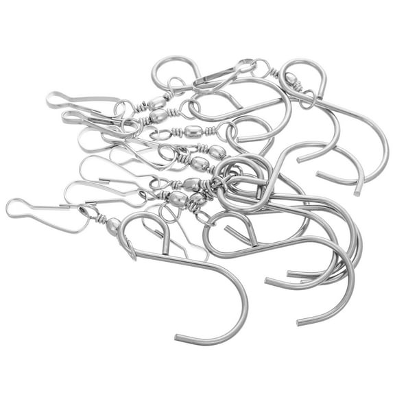 HEMOTON 10pcs Wind Spinner Swivel Hooks Rotating Clips for Windsocks Bird Feeders Flower Pots and Solar Lights