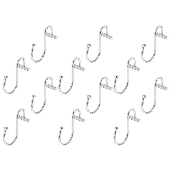 Zehuanyu 12 Pcs Bathroom Curtain Hook Liners Shower Coat Hangers Silver